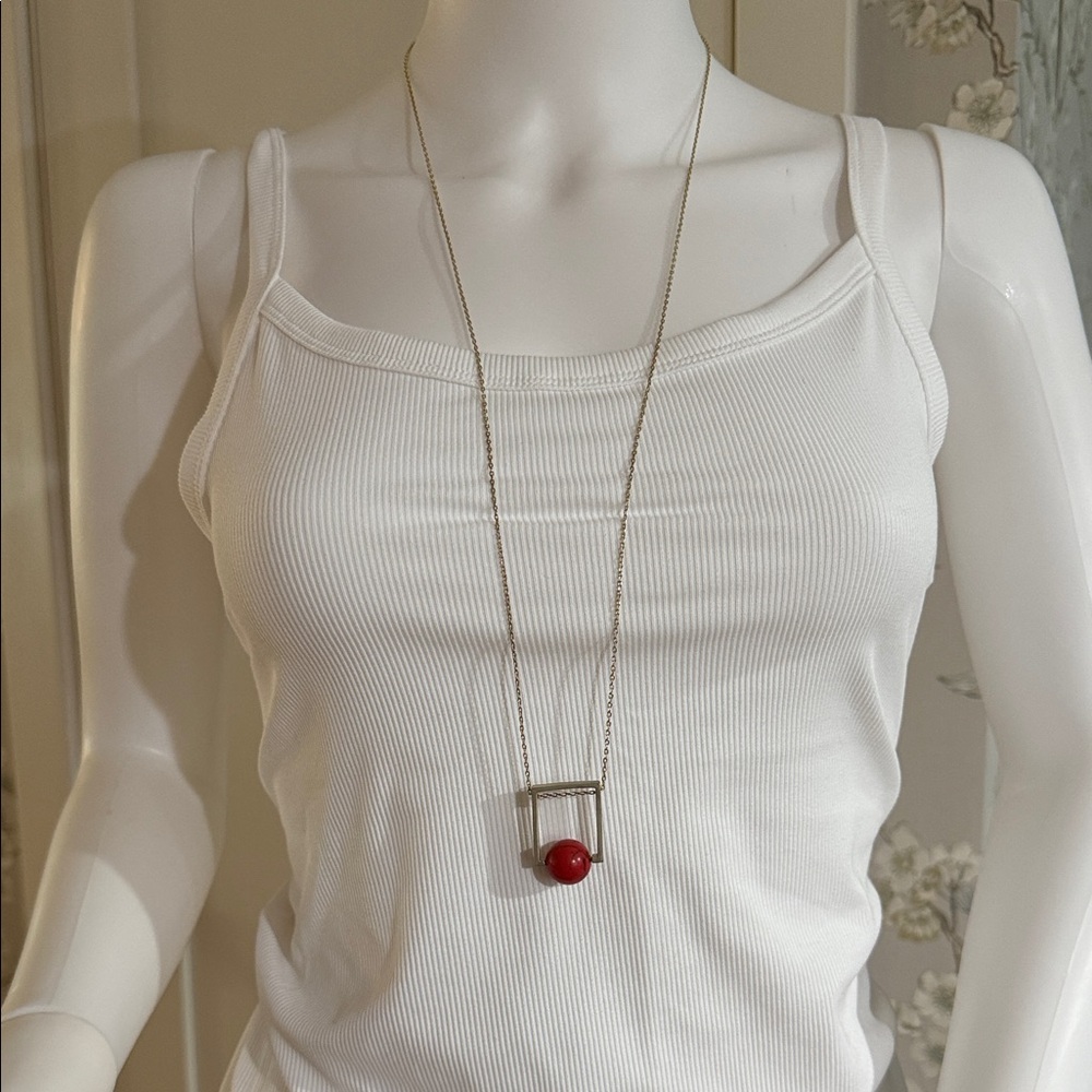 French Connection Red Pendant Necklace